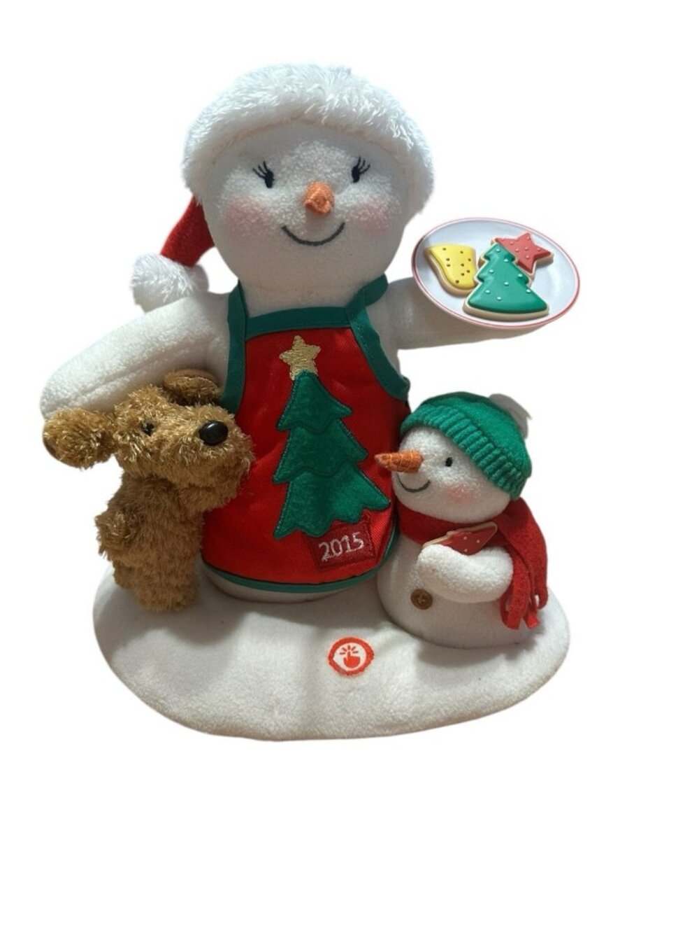HALLMARK 2015 Christmas TIME FOR COOKIES Animated Plush JINGLE PALS Snowman Dog